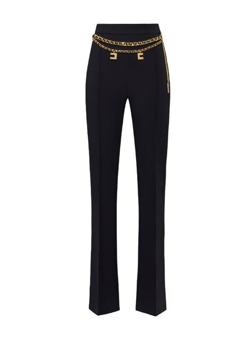 Pantalone a palazzo in crêpe stretch con cintura ELISABETTA FRANCHI | PAT3546E2.110